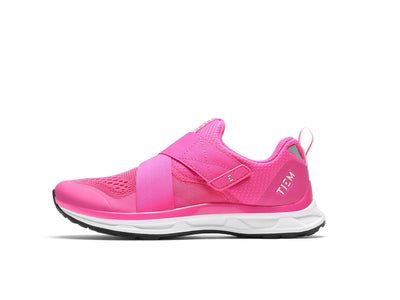 TIEM Athletic Slipstream Indoor Cycling Shoes | Outer Side View | Vivid Pink